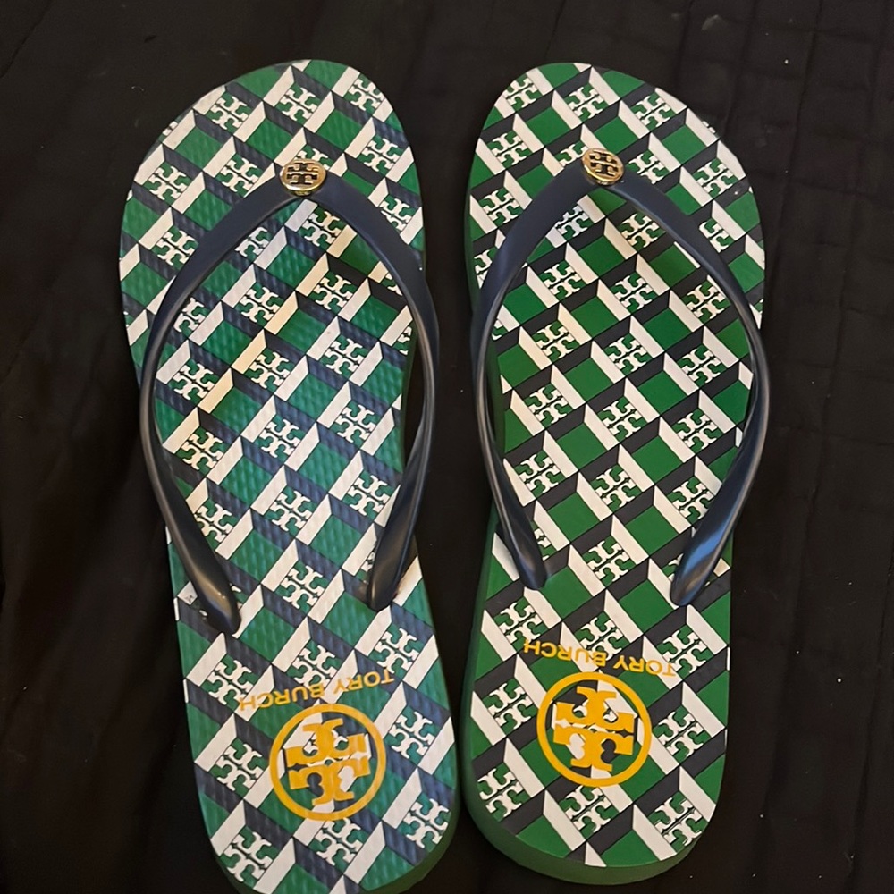 Tory Burch flip flops size 10